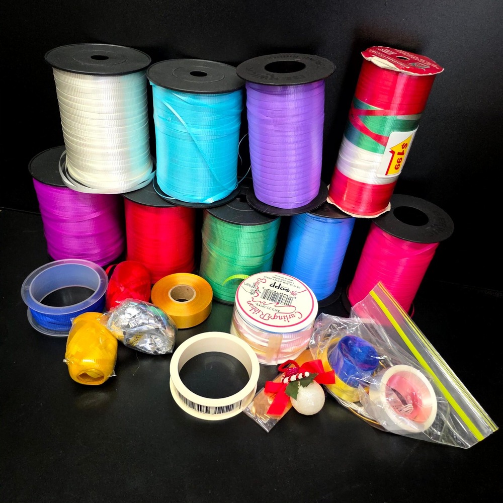 Curling Ribbon Spools Lot OS Multicolor Gift Wrap Craft Supplies DIY Crafts